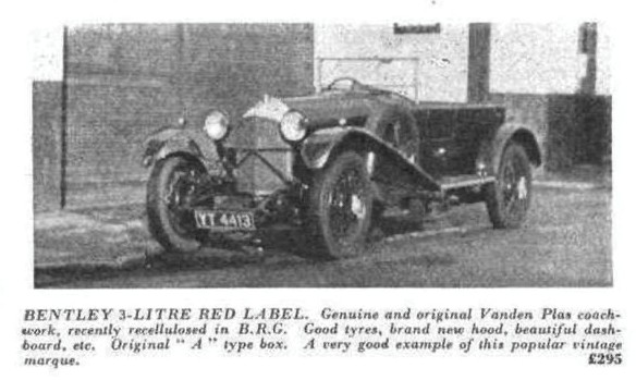 1924 Bentley 3 Litre SP 4-seater